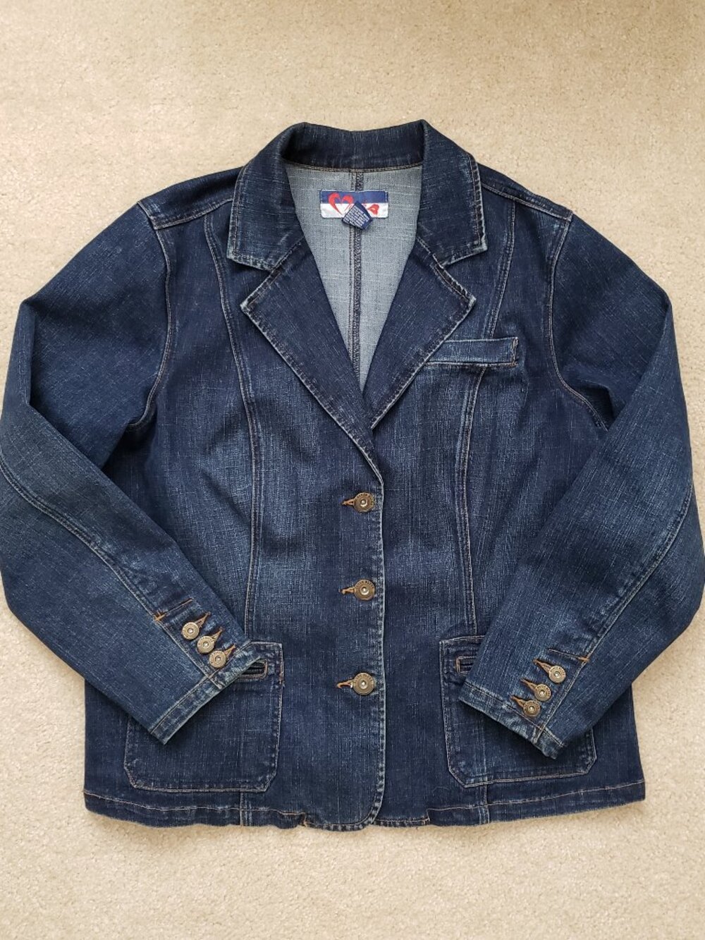 MWAH Jeans jacket size 18 /20 W blue denim w/ pockets classic